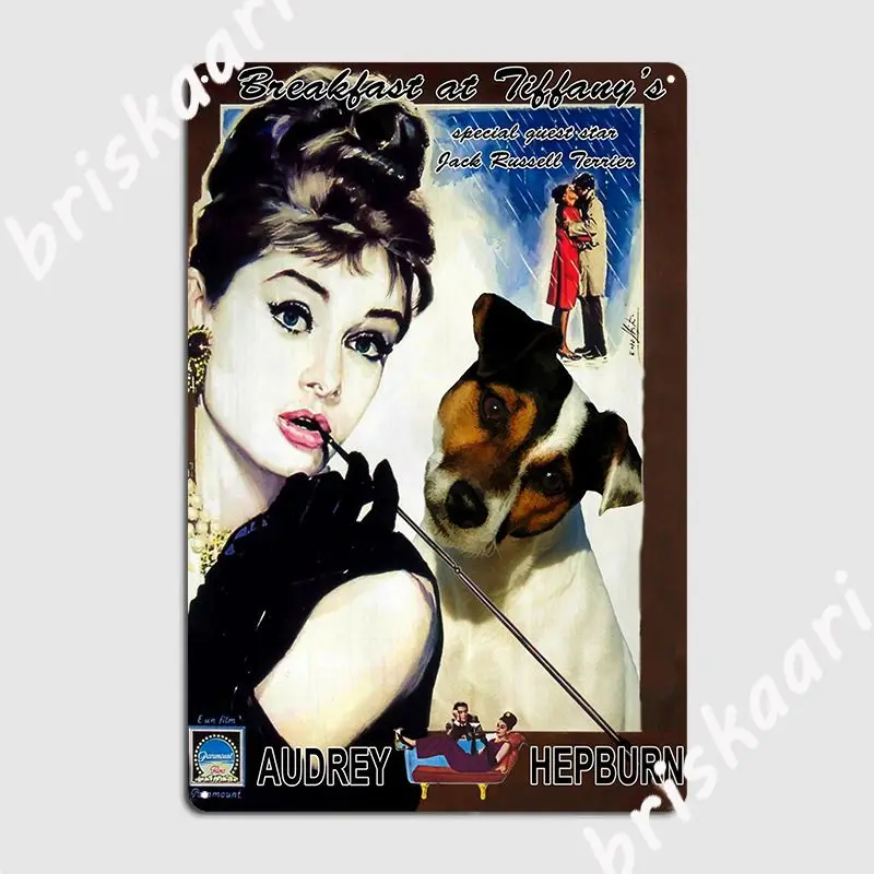 Jack Russell Terrier Art Canvas Print Breakfast Poster Metal Plaque Pub Plaques Funny Pub Garage Tin Sign Poster