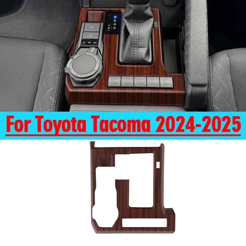 

For Toyota Tacoma 2024-25 Wood Grain Gear Shift Panel Cover trim ABS 1PC