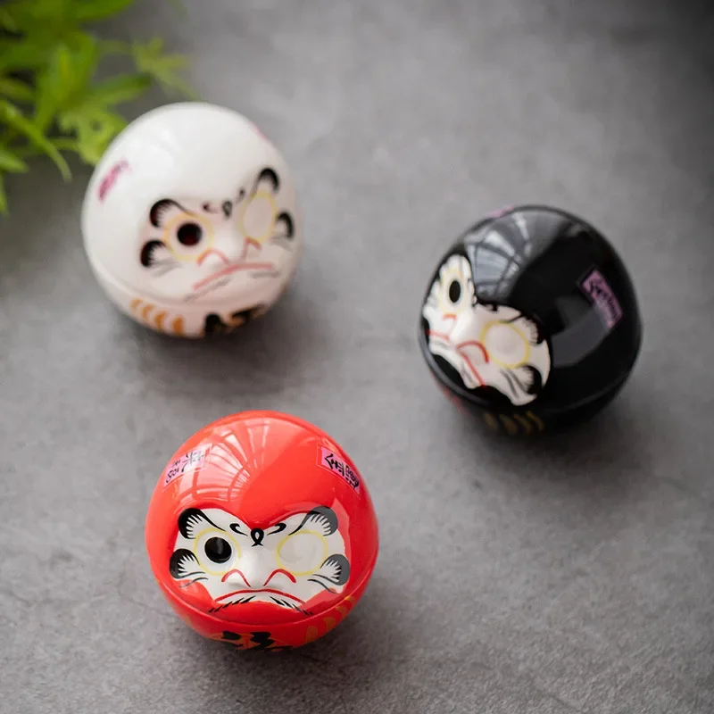 Daruma-manualidades de cerámica japonesa, adorno de dibujos animados de gato de la suerte, paisaje, accesorios de decoración del hogar, regalos,