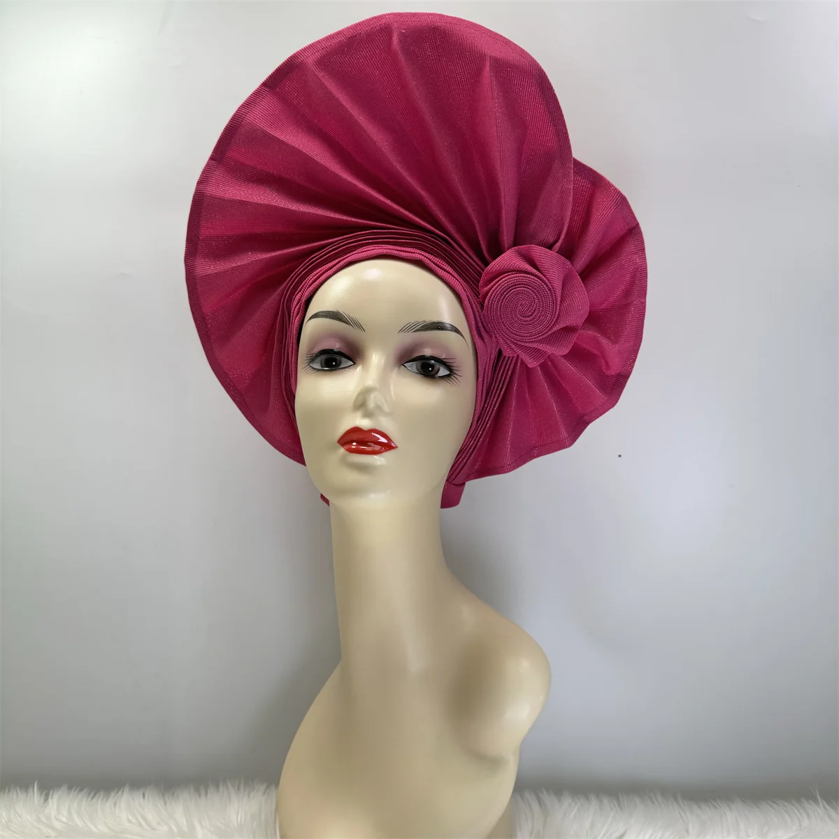 Latest Good Quality Shinning African Sequins Turban Cap for Women already Made Female Head Wraps Auto Geles Aso Oke Hat Z1022-1