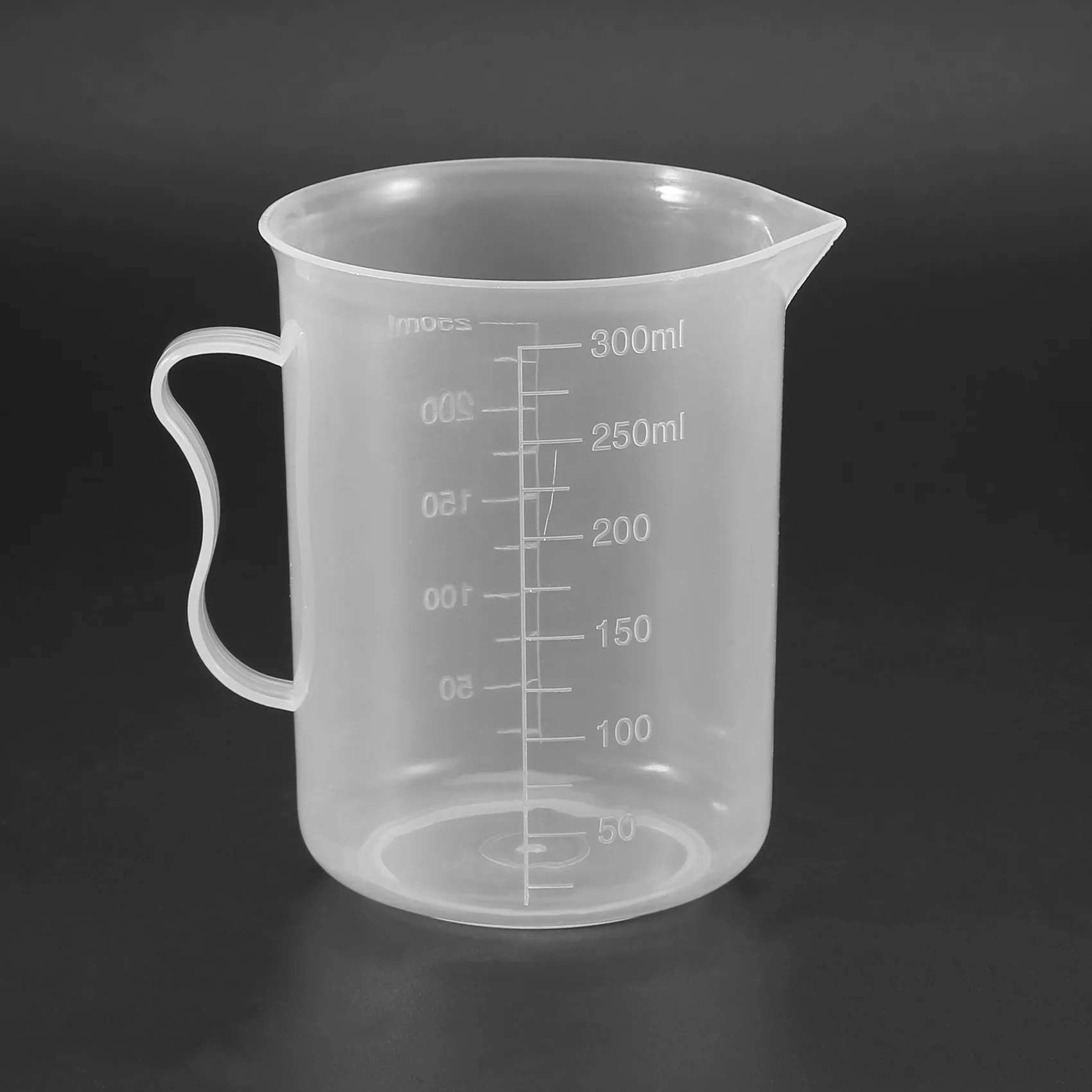 AT77 Measuring Jug 250mL Graduated Beaker Clear White Plastic Cup