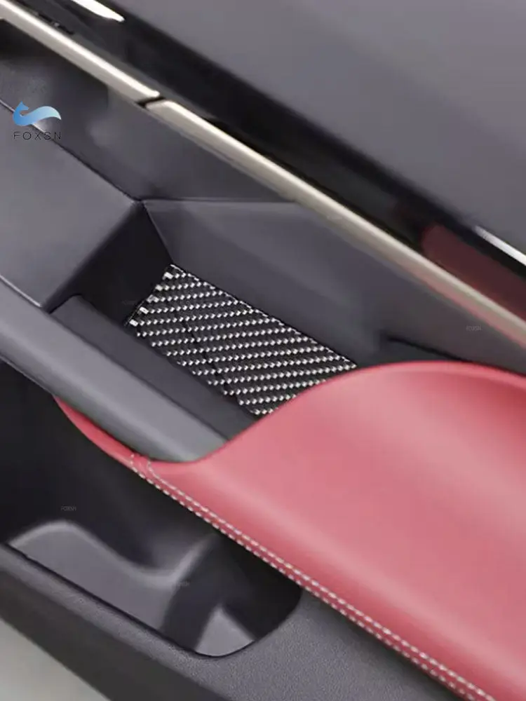 

For BMW 5 Series i5 G60 2024 2025 Soft Carbon Fiber Car Inner Accessories Door Armrest Panel Storage Slot Mats Cover Trim