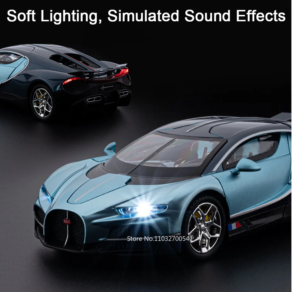 Tourbillon Revuelto a escala 1:24, modelo fundido a presión, juguetes, coches, puertas, sonido abierto, luz, modelos en miniatura, regalo de cumpleaños para niños