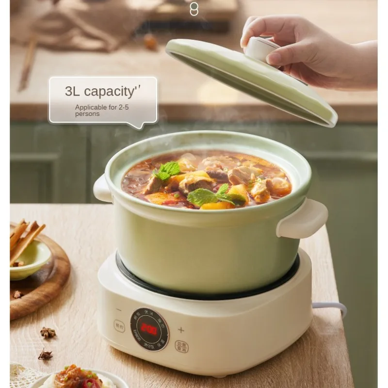 

220V 3L Electric Slow Stewer Household Ceramic Automatic Health Preserving Pot Multi Cooker Soup Porridge Stewing Machine