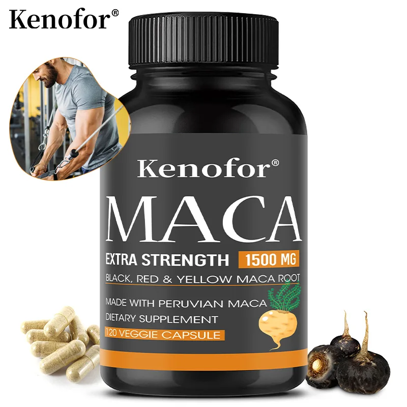 

Natural Maca Root Capsules, 1500mg High Potency Superfood, Daily Energy & Stamina Support, Physical Vitality & Mood Wellness