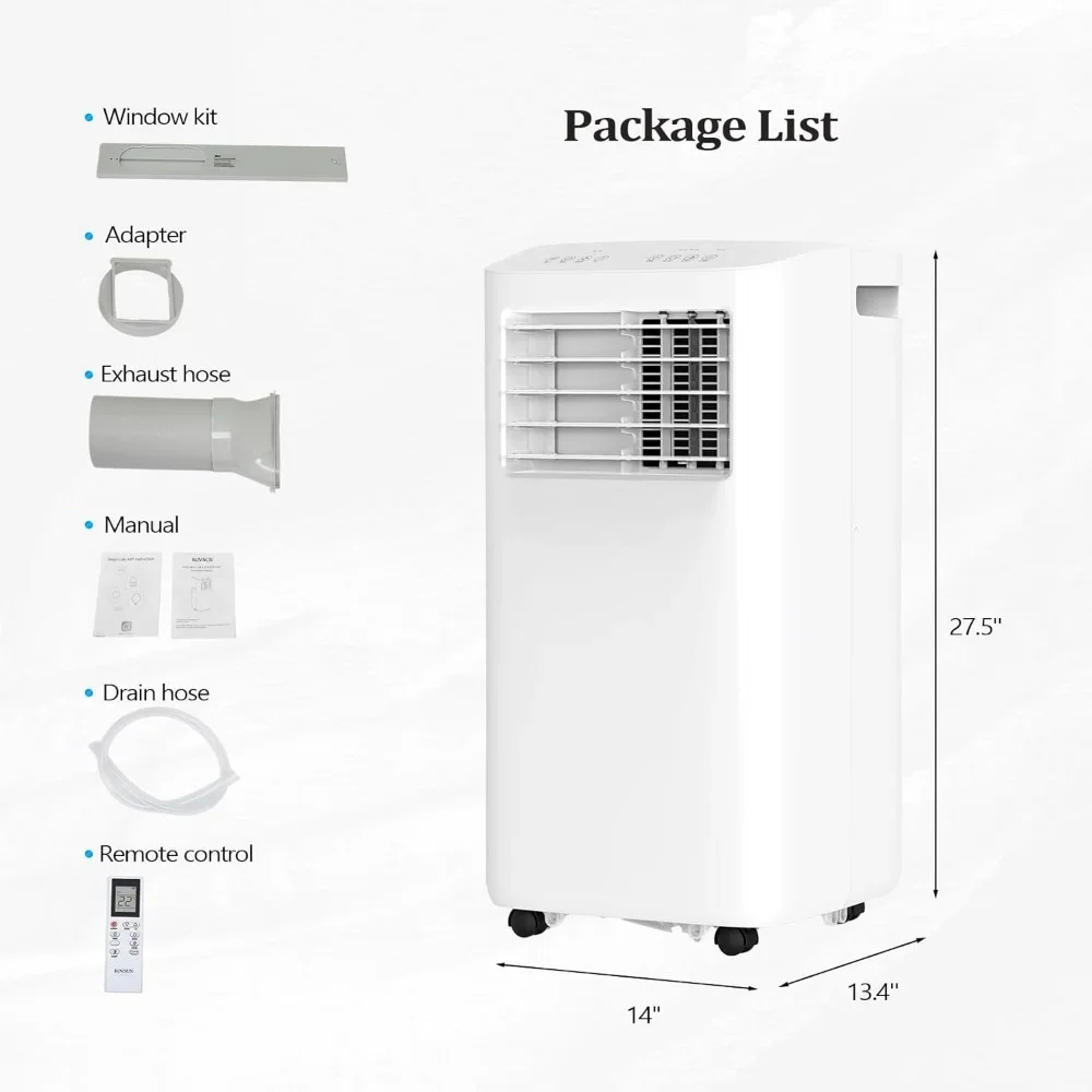 HAOYUNMA WiFi Enabled 10000 BTU Portable Air Conditioner with Heat, 4-in-1 Cooler, Heater, Dehumidifier, Fan, Room Mobile