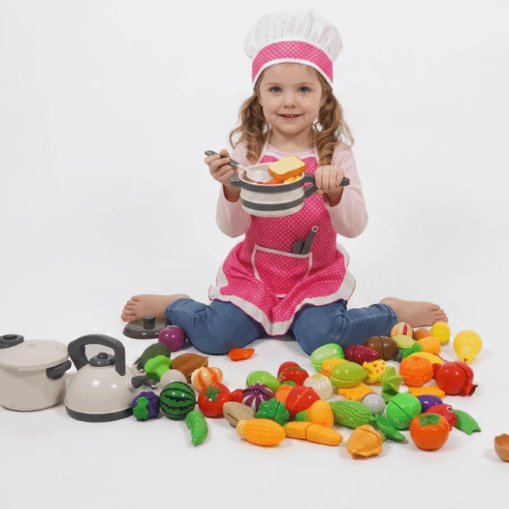 Houseware Set Chef Hat Kids Baking Apron Set Polyester Funny Kitchen Play Set Baking Apron Children Chef Suit Play House