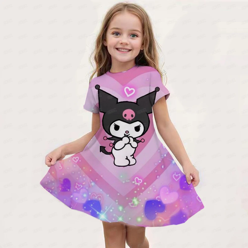 Summer New Children\'s Clothing Hello Kitty Printed Sleeveless Dress For 3-14 Year Old Girls Casual Breathable Princess Dress2024