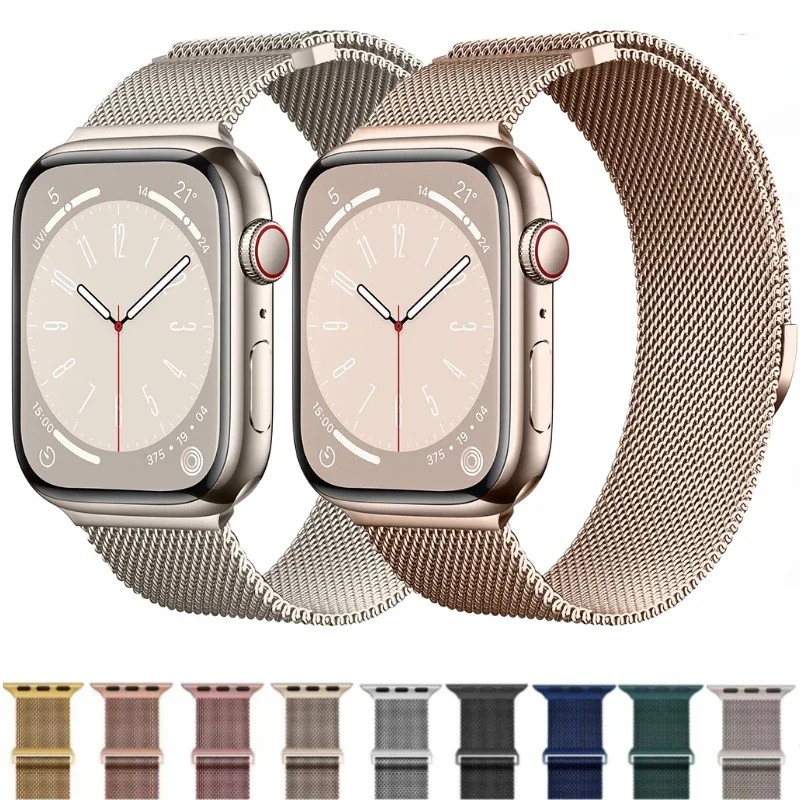 

Milanese Strap for Apple Watch Band Ultra2 49mm 9 8 7 45mm 41mm Metal Magnetic Bracelet iWatch 6 5 4 SE 44mm 40mm 42mm 38mm Belt