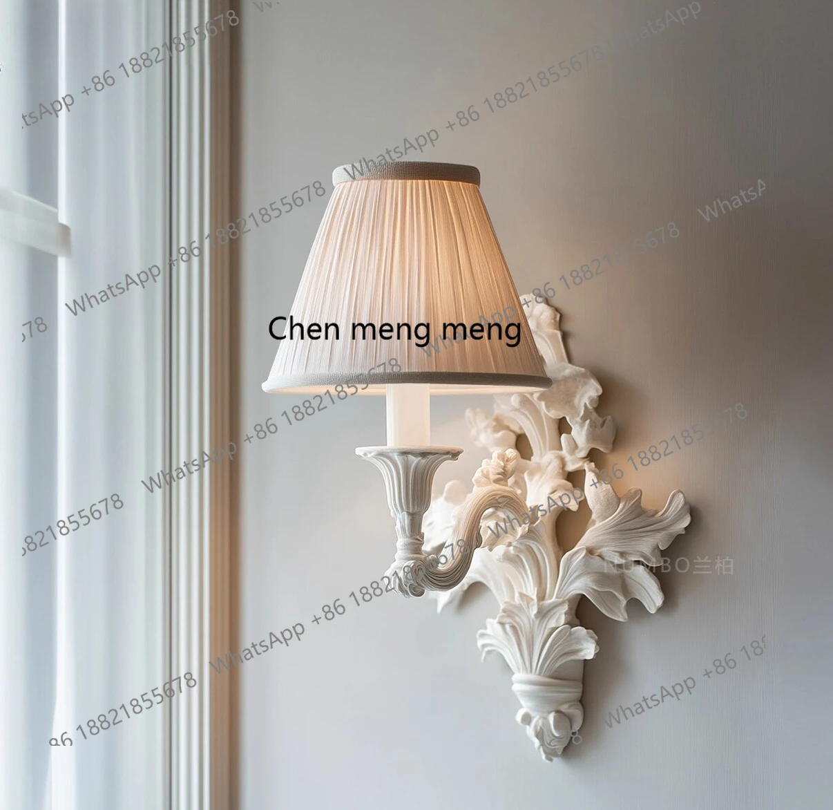 

Light French wall lamp Living room TV background wall engraved lighting designer Original European restaurant corridor wall lamp