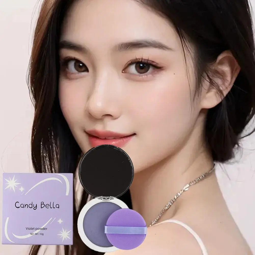 

11g Lavender Makeup Powder Jelly For Girls Women Oil Control Face Powder Long Lasting Waterproof Mini Puff Nude Cosmetic Makeup