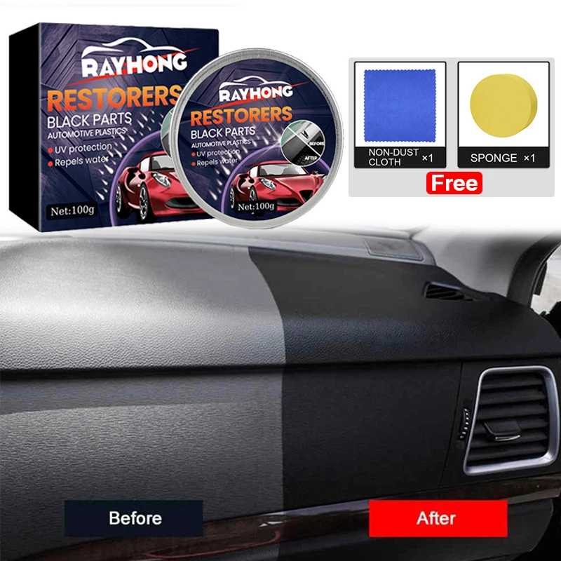 Car Plastic Restorer Interior Instrument Panel Cleaning And Maintenance Dust Decontamination Refurbished Care Kit