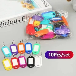 Tough Plastic Key Tags with Split Ring Label Window for DIY Key Chain Kit Numbered Name Baggage Luggage Tags Trinket Accessories