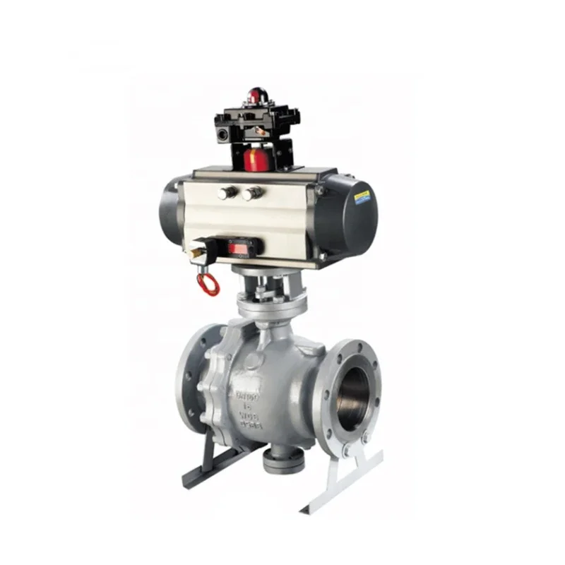 DN80 Pneumatic Operator Control SCS14 Forged Trunnion Flange Ball Valve