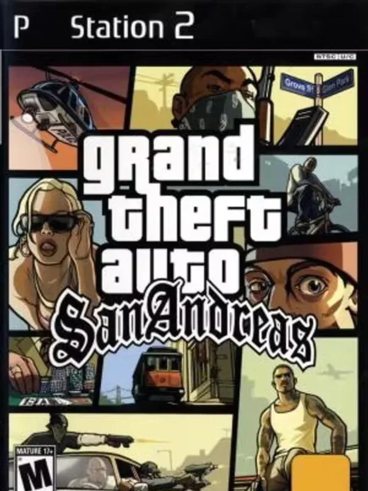 

PS2 gta san andras With Manual Copy Disc Game Unlock Console Station 2 Retro Optical Driver Retro Video Game Machine Parts