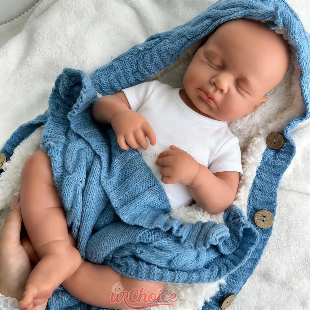 

20-дюймовая полностью силиконовая кукла-реборн (девочка/мальчик) Лулу, реалистичная, с эффектом веса, новорожденная, с случайной одеждой, для рождественского подарка