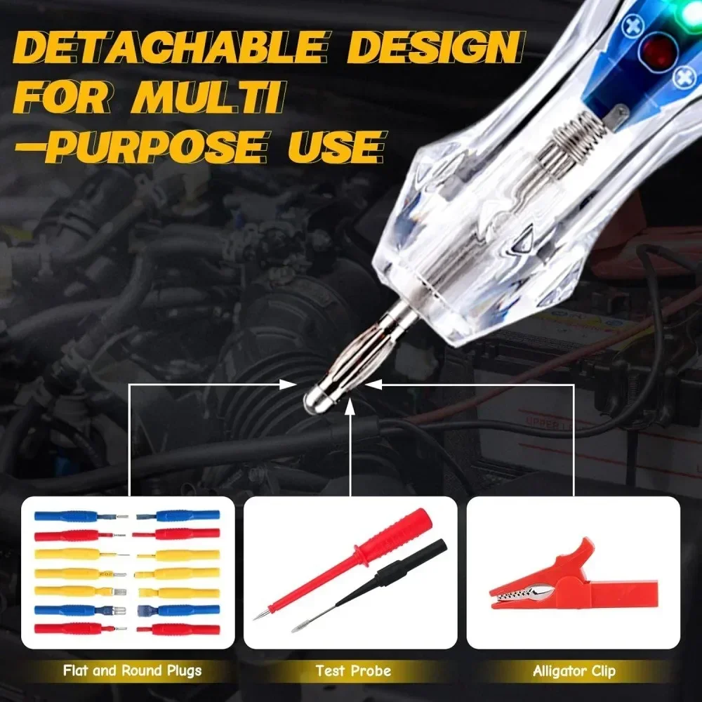 Probador de voltaje de fusible de Circuito automático con voltímetro, sonda eléctrica, Kits de Sonda de Luz de prueba, 18 piezas, 3-72V, LED Digital, multifunción