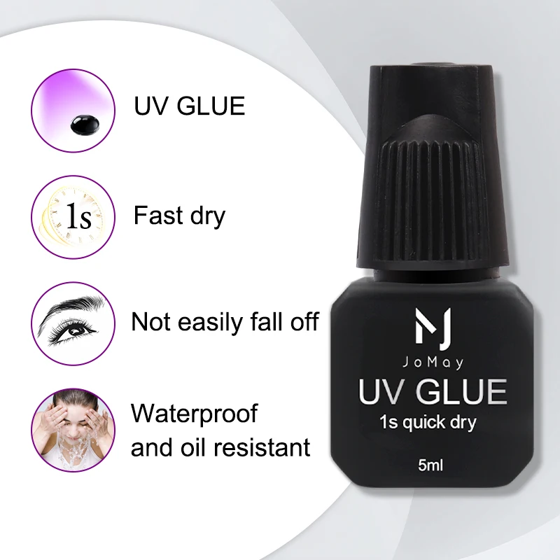 Accessoires pour cils, colle UV noire pour Extension de cils, adhésif Extra fort UV