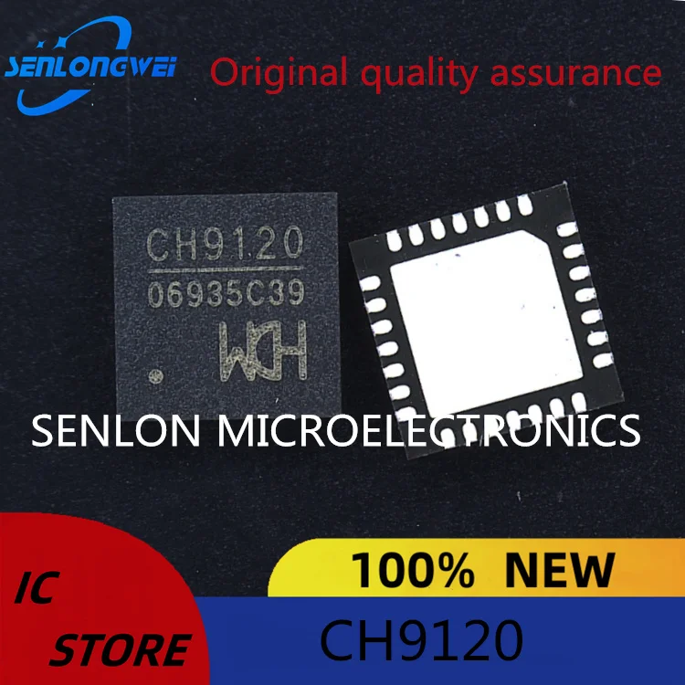 Transmissão transparente Core IC, CH9120 Patch, Porta Serial de Rede, Novo e Original, QFN28, TCP IP