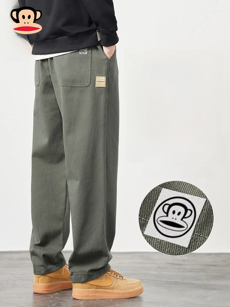 

Мужские рабочие брюки Paul Frank American Sle из хлопка, новые весенние, свободные, прямого кроя, повседневные, дышащие, удобные, молодежные