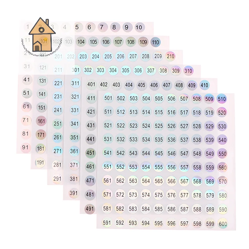 

1pcs Waterproof Digital Label 1-1000 Laser Number Stickers Diy Self Adhesive Nail Polish Bottle Decal Number Tags Sticker