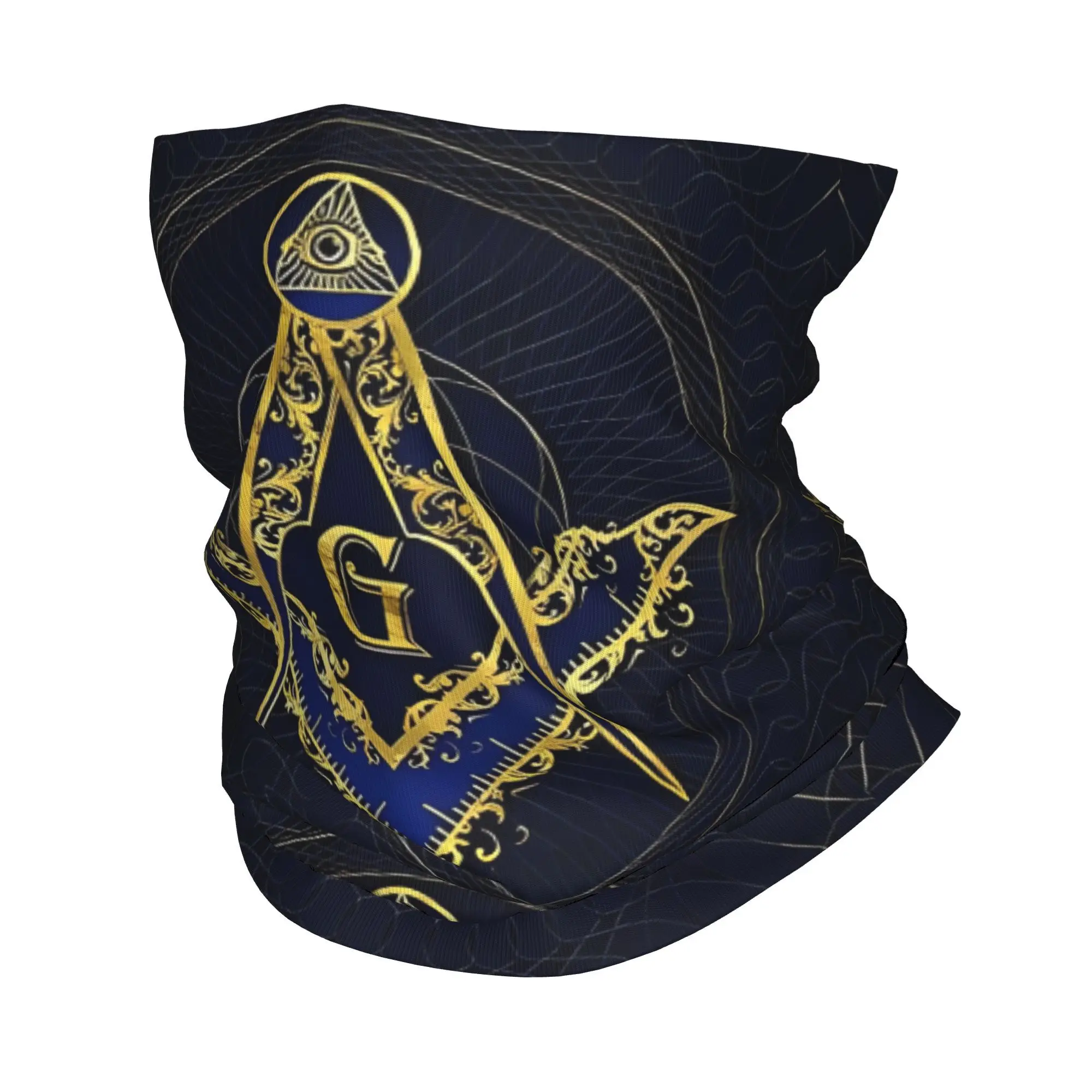 Freemasonry Symbol Square And Compasses Bandana Neck Cover Mask Scarf Multi-use Headband Running for Men Women Adult Breathable