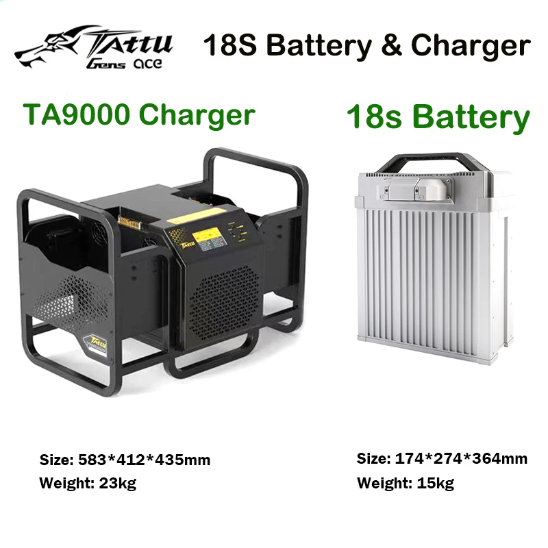 

TATTU 18S 30000mAh 68.4V Lithium Battery Lipo Battery TA9000 Charger for DIY RC Drone UAV Model