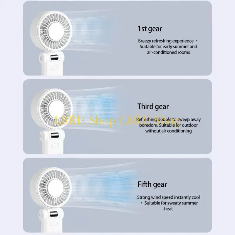 

L8RE Охлаждающий вентилятор 4000 мАч вентилятор 5 скорость 5 скорость подходит для путешествий и на открытом воздухе