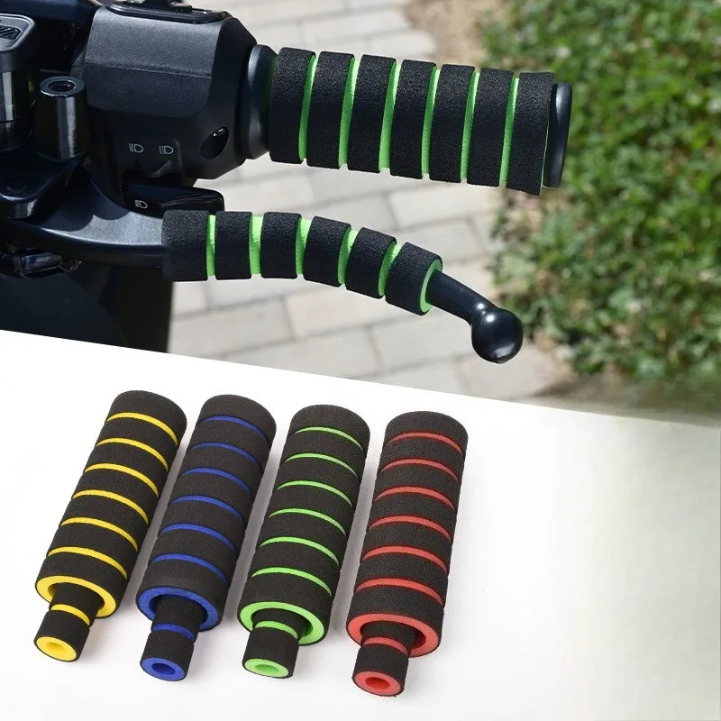 Universal Motorcycle Handlebar Grips Anti-slip Sponge Throttle Brake Handle Covers Scooter E-Bike Grip Sleeves