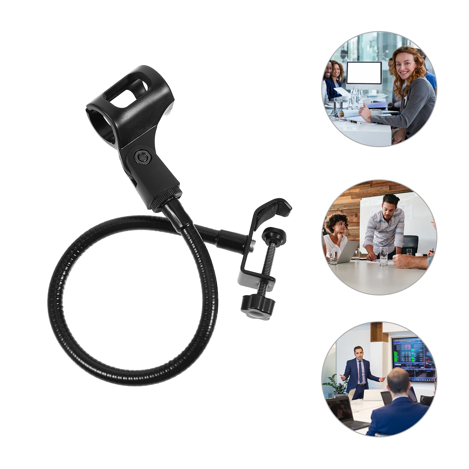 

1 pc Adjustable Microphone Stand Mic Bracket Clip-On Design For Studio Home Use Flexible Mic Holder Rack Compatible With Various