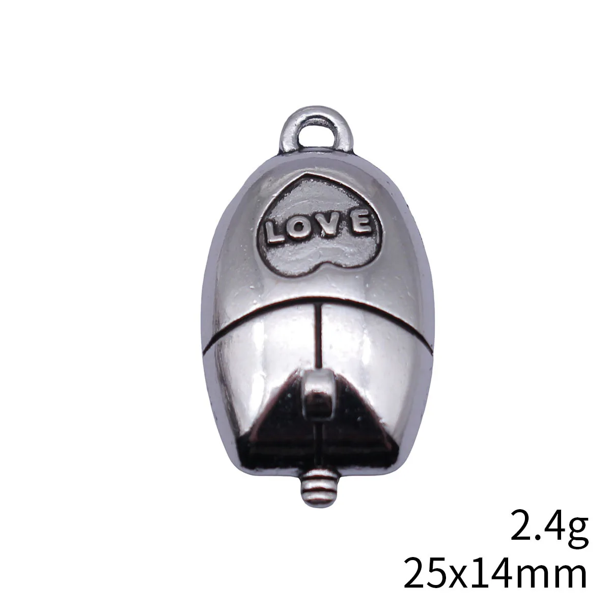 20pcs 25x14mm(0.98x0.55inch) Antique Silver Color Love Mouse Charms Pendants DIY Jewelry Making Accessories