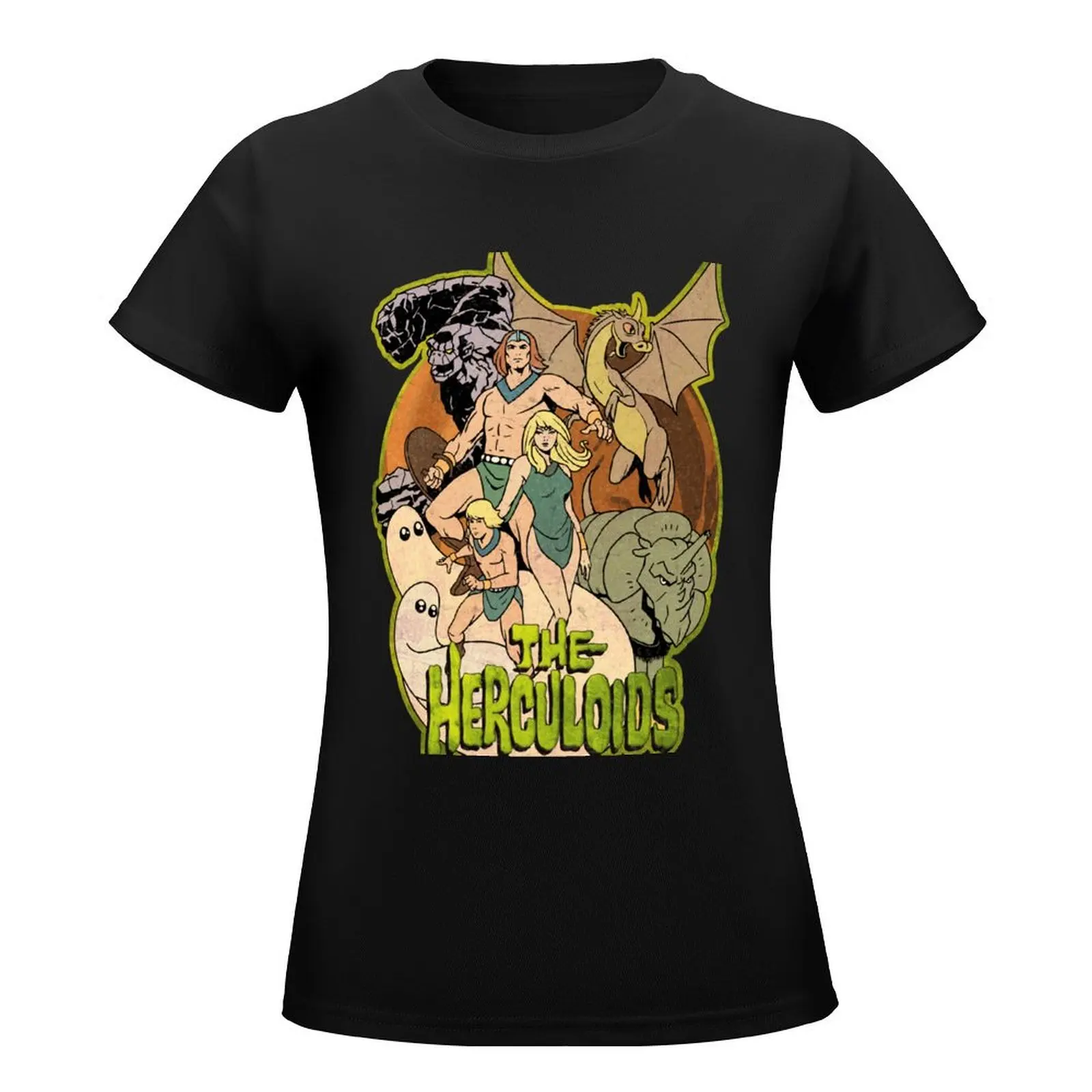 Tribute to The Herculoids, 60s Animation Characters Grouping T-Shirt lady clothes aesthetic clothes cat shirts for Women