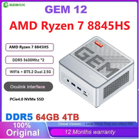 Aoostar GEM12 AMD Ryzen 7 8845HS Mini PC Windows 11 DDR5 32GB 1TB PCie4.0 NVMe SSD Wifi6 BT5.2 Mini PC Gamer Black/Grey Randomly