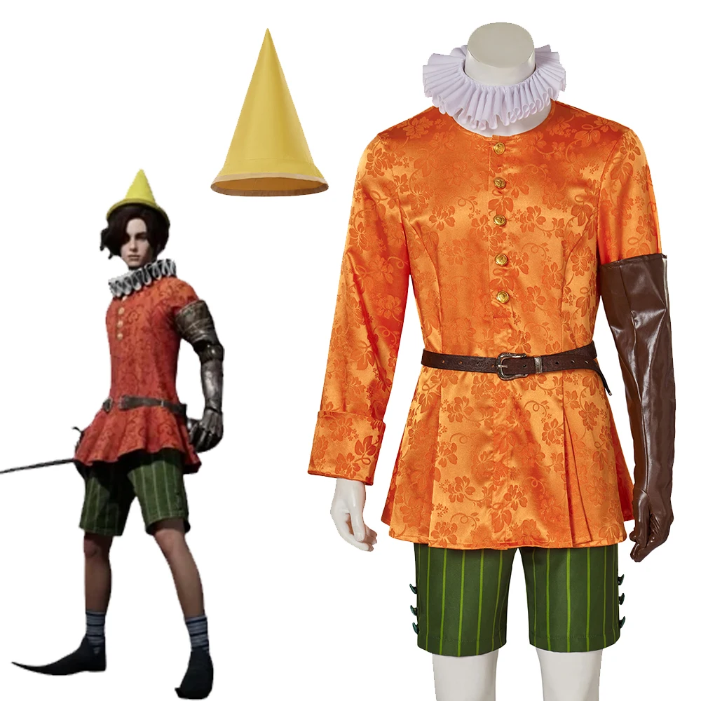 

Game Lies Of P Cosplay Mischievous Puppet Costume Men's Gothic Battle Suit Top Pants with Hat Bag Halloween Carnival Outfit