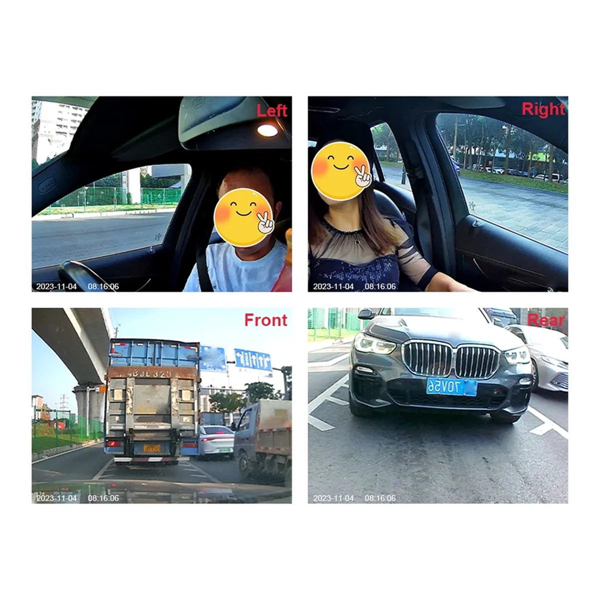 

【Ценная цена!】2,0-дюймовый автомобильный тахограф с четырехъядерным записью HD и ночным видением, передняя и задняя левая и правая одновременная запись