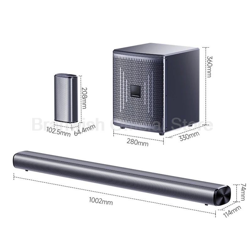 5.1 نظام الصوت للمسرح المنزلي HiFi 100 واط 8 بوصة قوة الصوت بار مضخم الصوت مكبرات الصوت التلفزيون الكمبيوتر المنزل مجموعة HDMI الألياف محوري صدى الجدار