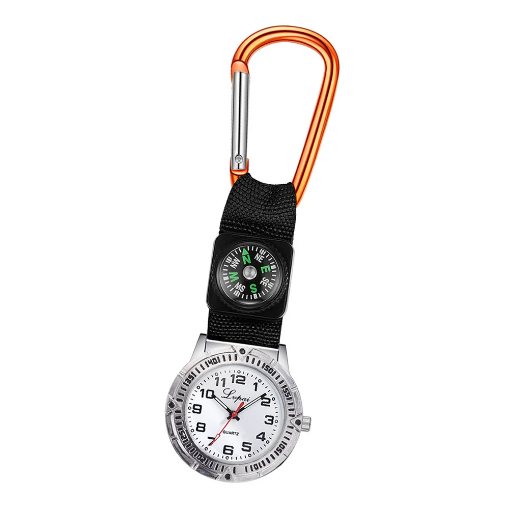 ساعة جيب للرجال بمشبك لساعات Carabiner Compass Clip-on Mountaineering Nurse Man