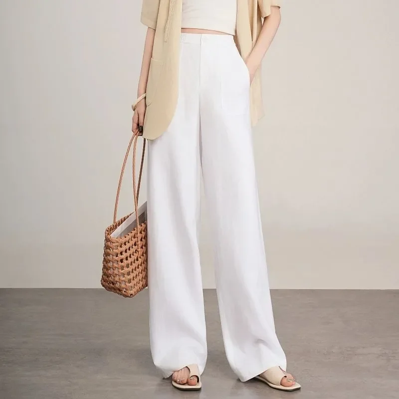 

Женские брюки с высокой талией и широкими штанинами