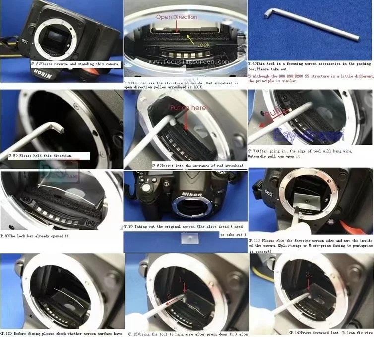 Dupla 45 graus Split imagem foco tela para Nikon D80 D90 D200 D300 D300S D7000 D7100 D7200 PR126