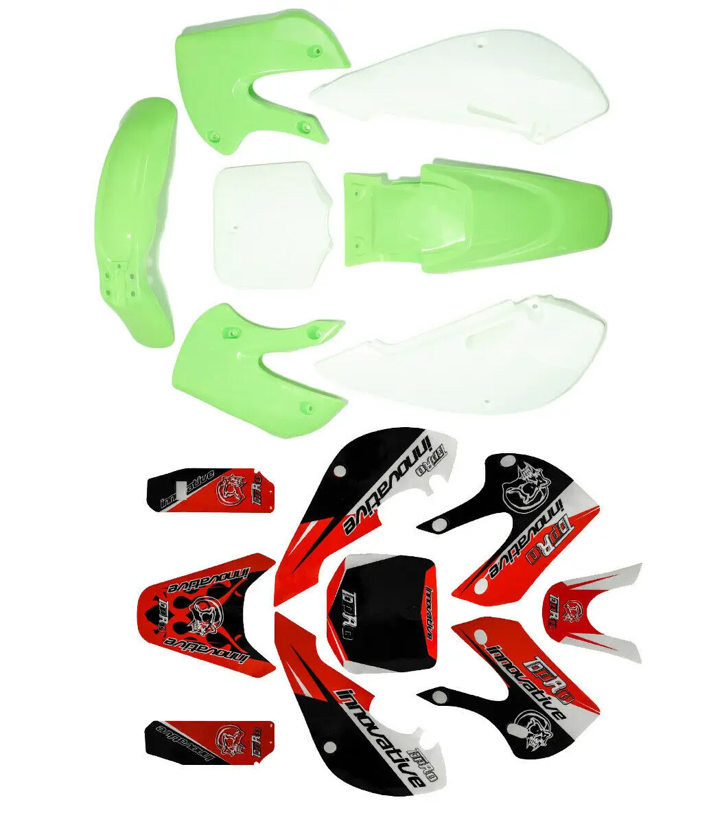 Racing Motorcy Plastic Fender Body Kits Decal Stickers Pit Bike For KAWASAKI KLX110 DRZ 110 KX65