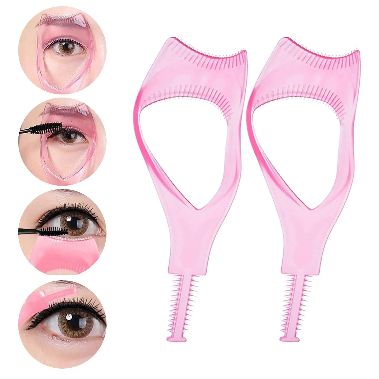 Lashes Buddy Eye Lash Mascara Guard Applikator Wimpernkamm Leicht zu reinigen Passend für Augenform 3-in-1 Wimpernbürste aus Kunstkristall