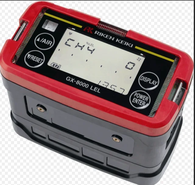 Riken Keiki GX-8000 O2 detector, LEL detector Multi-gas detector .5 ranges Combustibles include 100vol%/100% LEL, O2, H2S & C