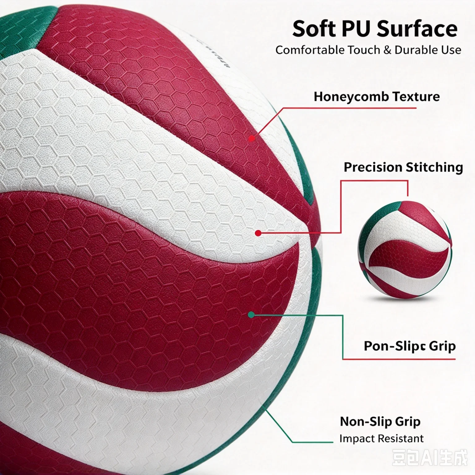 Model5000 No.5 Volleyball Set with Pump Needle And Bag Sports Training Gear Ideal New Year Gift for Athletes And Fans