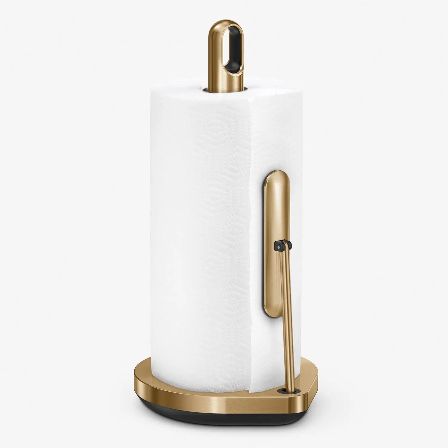 

Heavy-Duty Tension Arm Paper Towel Holder, Easy One-Handed Tear, Brass Stainless Steel for Kitchen