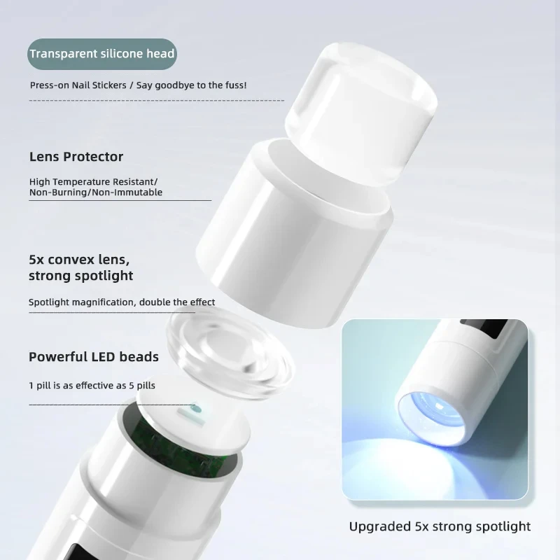 Profesjonalna lampa UV LED do paznokci Biurko z wyświetlaczem Przenośna mini suszarka do paznokci Stojak UV do zdobienia paznokci Zdejmowana