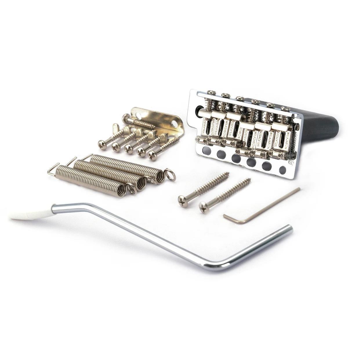 Wilkinson WV6-SB 54mm 5+1 Hole Tremolo Bridge Vintage Steel Saddles with Full Steel Block for Fender USA and Japan ST, Chrome