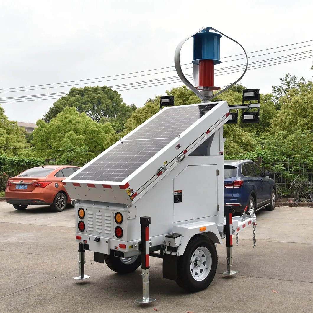 Green Power Solar Energy System Led Solar Portable Light Tower Trailer