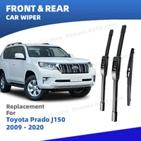 Escobillas de limpiaparabrisas delanteras y traseras LHD para Toyota Prado J150 Series 2009 - 2020, accesorios para ventana de parabrisas