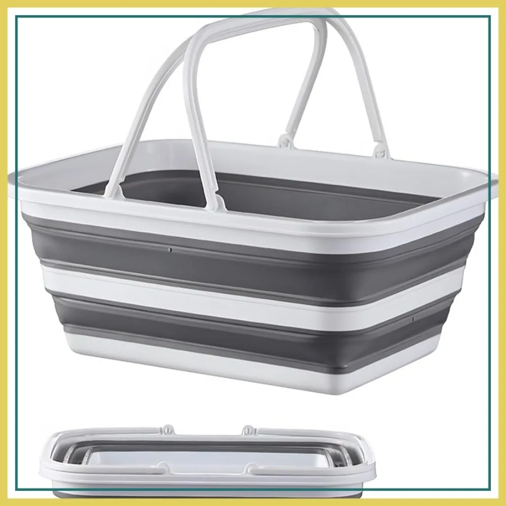 

Collapsible Sink 4.8Gal/18.1L, Heavy Duty Foldable Basin with Handles for Camping, Car Wash, Kitchen – Storage Basket for Home, Garage, RV