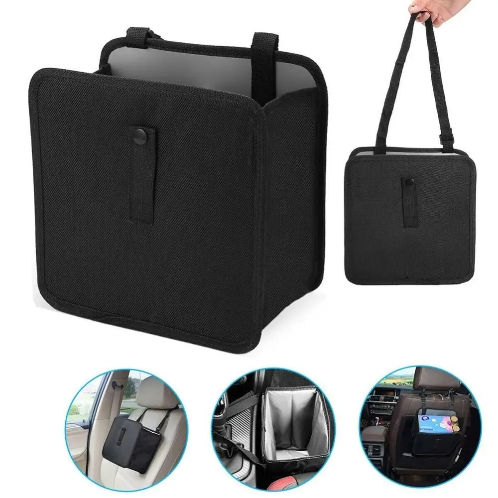 

Oxford Cloth Foldable Car Trash Can with Adjustable Strap Storage Case Hanging Garbage Basket Portable Large Capacity